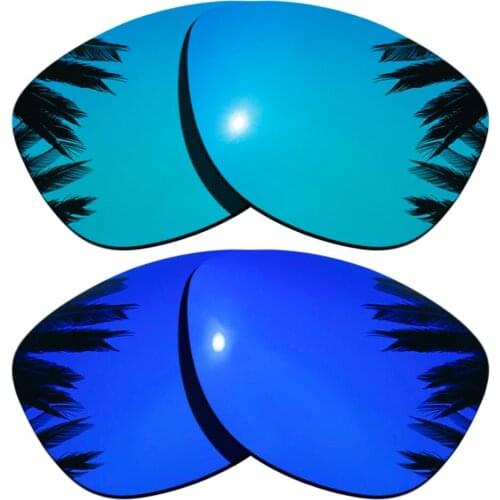 Ice Blue Mirrored+Purple Mirrored Coating) 2-Pairs Polarized Replacement Lenses for Frogskins Frame 100% UVA & UVB Protection