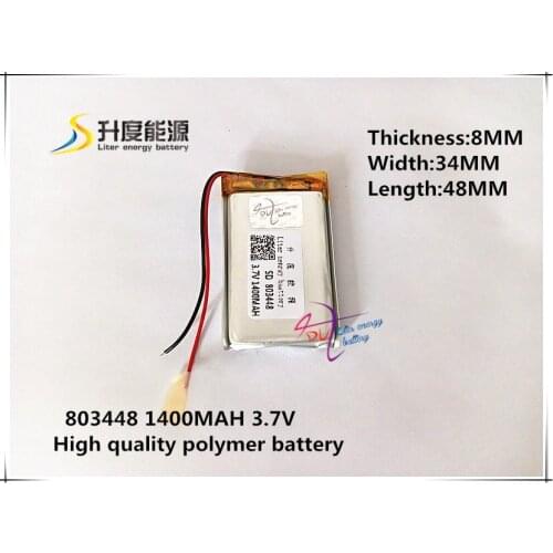Best battery brand 1pcs 3.7V,1400mAH 803448 polymer lithium ion / Li-ion battery for model aircraft,GPS,mp3,mp4,cell phone,speak