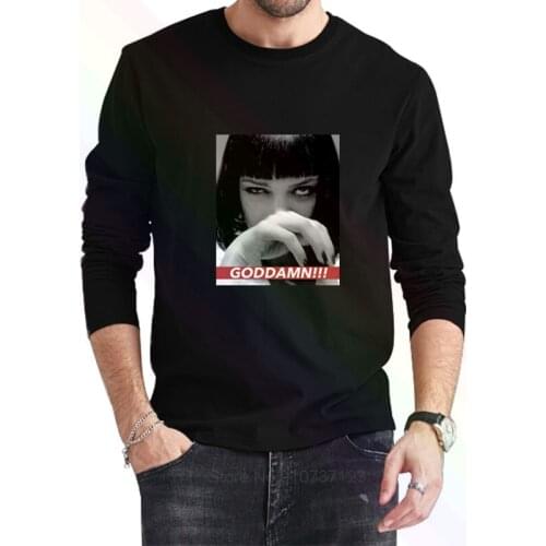 Mia Wallace Quentin Movie Pulp Fiction Logo T-Shirt 2021 Newest Summer Mens Long Sleeve Popular Tees Shirt Tops Novel Unisex