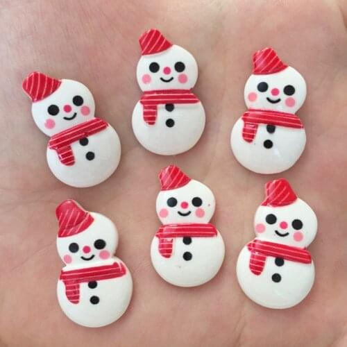 Resin Lovely Mix Colorful Mini Snowman Flatback Cabochon Stone 20PCS Scrapbook DIY Decor Home Figurine Crafts OF415*2