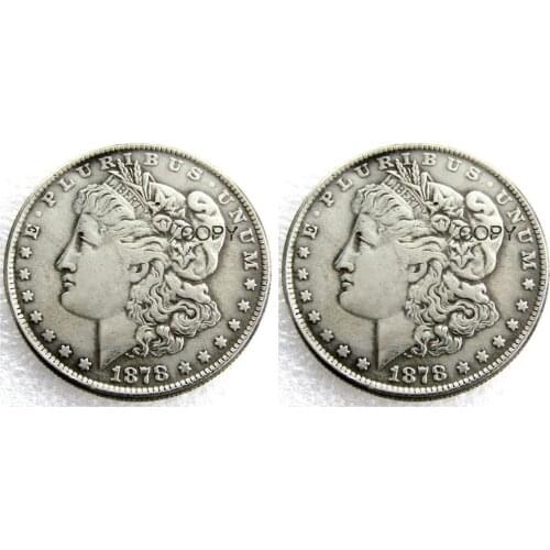 US Coins 1878/1878 Two Faces UNC/Old Color Morgan Dollar copy Coins Silver Plated