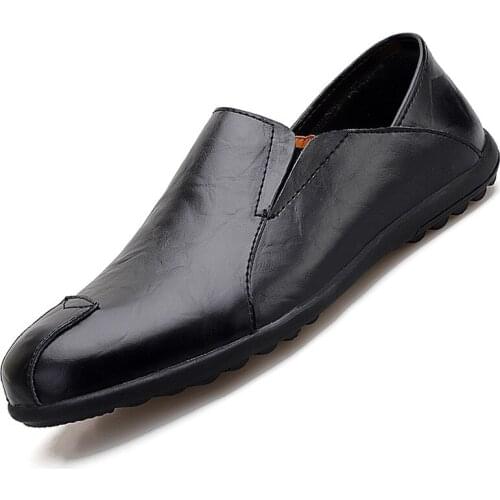 Mens shoes large mens shoes autumn and winter casual leather shoes mens Doudou shoes mens leather trendy driving Loafers