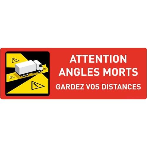 Dawasaru Attention Angles Morts Car Sticker Keep A Distance From The Truck Decals Bumper Truck VAN RV Decor 13cm X 7.6cm