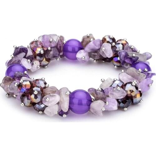 Irregular Natural Stone Strand Bracelets Gravel Charms Handmade Jewellery Women Chic Stretch Elastic Bracelet