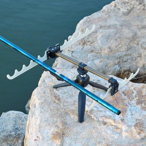 New Fishing Rod Holder Pole Bracket Night Luminous Retractable Tripod Aluminum Alloy Stand Multi-use Fishing Gear Stand Support