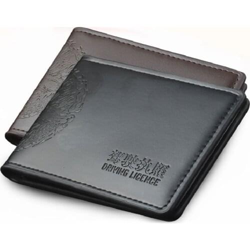 Driver License Holder Pu Leather on Cover for Car Driving Documents Business ID Pass Certificate Folder Wallet Black Card Bags