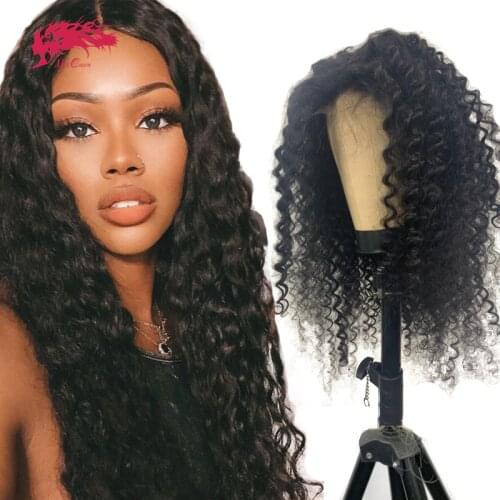 Deep Wave Curly 13x4 Lace Front Wig 4x4 5x5 HD Transparent Lace Closure Wigs For Women Peruvian Remy Human Hair Lace Wig