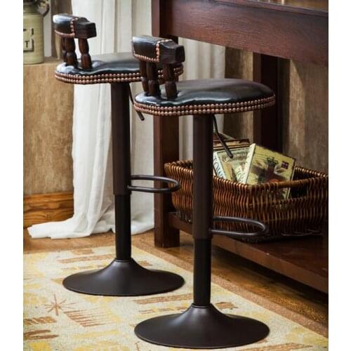 Elevating stool. Bar stool. Solid wood back stool. Chair.008
