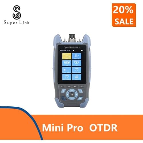 Mini Pro OTDR Fiber Optic Reflectometer 980rev with 9 Functions VFL OLS OPM Event Map 24dB for 64km Fiber Cable Ethernet Tester