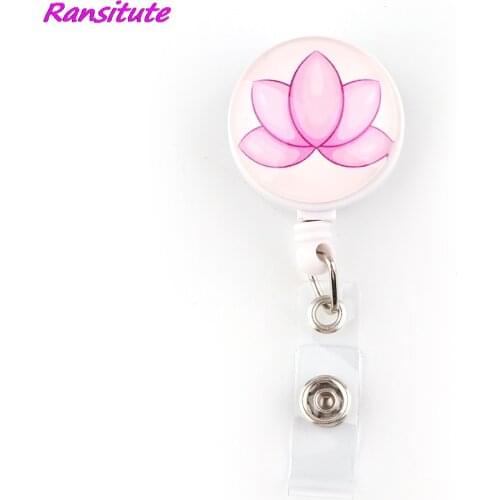 R2088 1pcs Hot Sales Flowers Retractable Badge Reel Clip Student Friends Exquisite IC Card Fashion Badge Holder Jewelry
