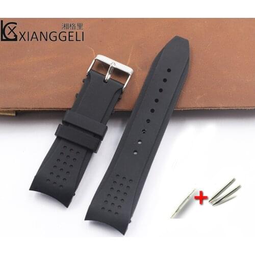 Watch accessories 24mm silicone strap Arc interface pin buckle for mens outdoor sports and leisure fashion brand watches