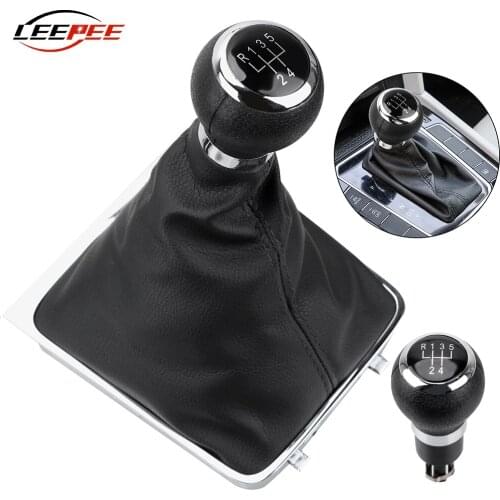 LEEPEE For Volkswagen VW Passat B6 2005-2011 Car Manual Gear Shift Knob Gaiter Boot Replacement Integrated 5/6 Speed Accessories