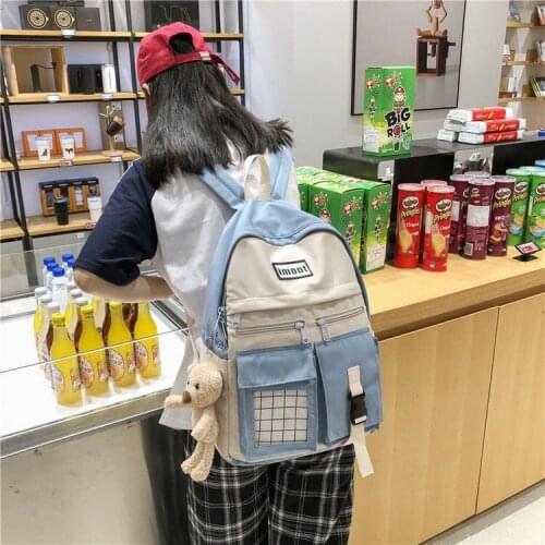 Harajuku Waterproof Buckle Backpack Women Fashion School Bags For Teenage Girls Nylon Backpack Large Female Bag Ladies 2020 New