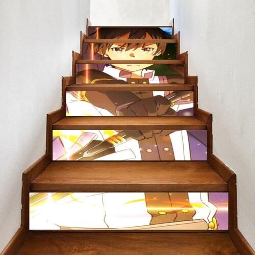 Self Adhesive Decal a Anime Boy Cool PVC Waterproof Art Home Decor Suit for Steel Stair Paper DIY Living Room 3D Print Sticker