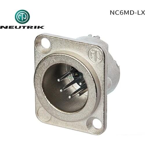 Swiss NEUTRIK NC6MD-LX silver-plated six-core Cannon male seat XLR six-core Cannon base