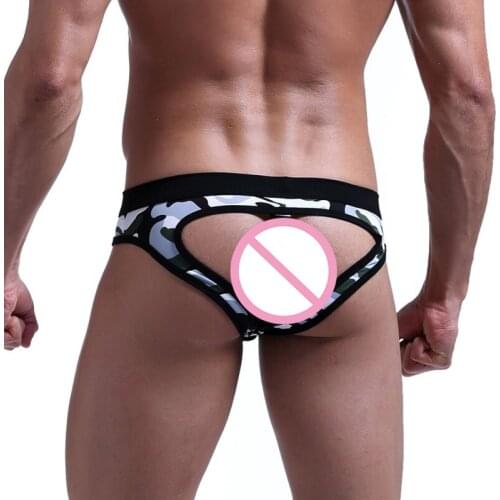 Sexy Mens Thong Backless Camouflage Underwear Penis Jock Strap Man Thongs G-Strings Men Low Waist Briefs Shorts Men Jockstraps