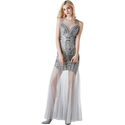 Sequins Beading Evening Dresses Mermaid Long Formal Evening Party Dress