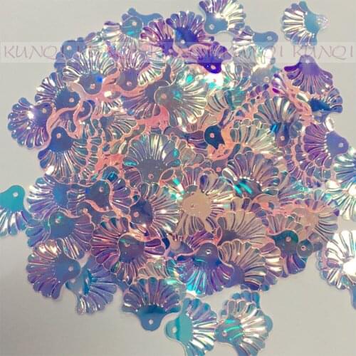 21mm Fan Shape Loose Sequins Beautiful Crafts for Sewing/Webbing Diy Accessory Kids DIY Transparent Golden Pink