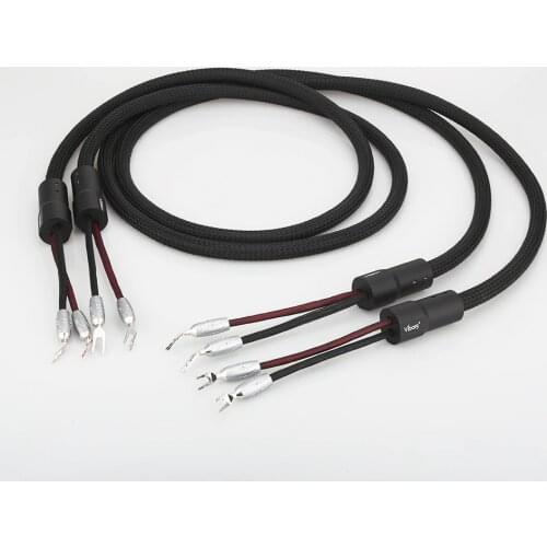 VIBORG VS901 Multplex OFC HIGH CURRENT TWIST LOUDSPEAKER CABLE WITH VS701R PURE COPPER RHODIUM PLATED SPADE