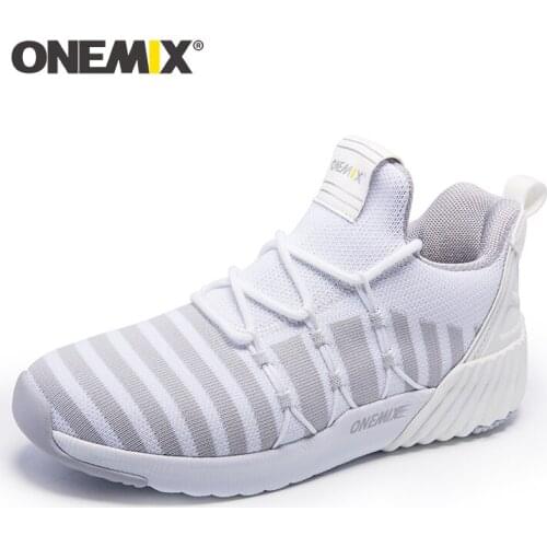 ONEMIX Women Running Shoes Sneakers Comfortable Knitting Sports Shoes White Increasing Height Platform Casual Shoes for Women
