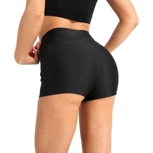 Womens Pole Dance Shorts Gymnastics Training Dance Sports Rave Shorts High Waist Skinny Yoga Short Pants Rave Clothes Clubwear