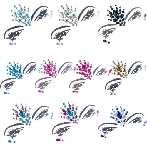 1 Sheet Festival Face Stickers Makeup Handpicked Bohemia Tribal Style Face And Eye Jewels Forehead Stage Decor Sticker
