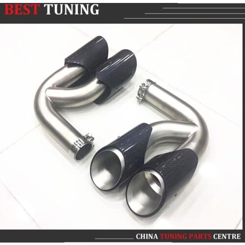 1 Pair Cayenne GTS Carbon Exhaust Tips Muffler Pipe for Porsche Cayenne 2018 2019 Year Cayenne S GTS Stainless Steel Mufflers
