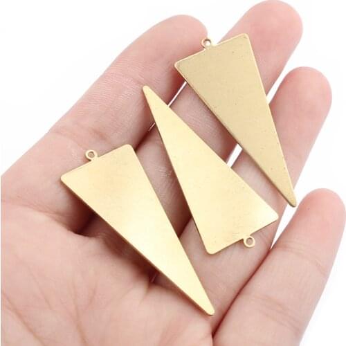 10pcs Raw Brass Triangle Earring Charms Tag Bar Stamping Blank Charms For DIY Earrings Necklace Jewelry Findings Making