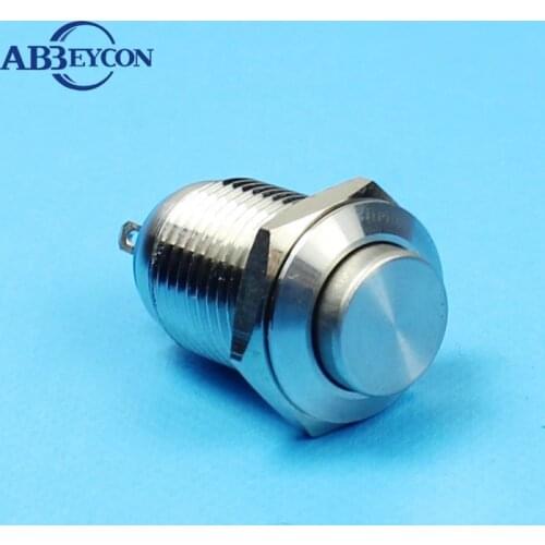 1277 12mm 1NO1NC Push Button Switches High Flush Head IP67 Waterproof Brass Nickelage Latching Button Switch