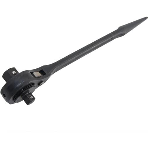 16 Inch Heavy Duty 3/4" 1/2" Dual Drive Construction Spud Ratchet Round Head Double Pawl Crowbar Scaffold Spanner