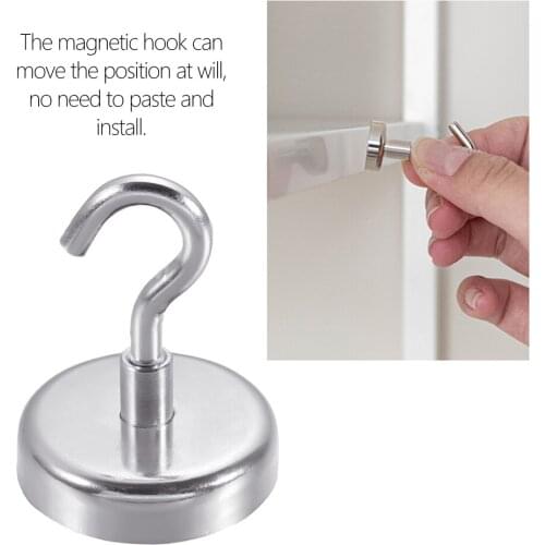 20pcs Steel Magnetic Hook Powerful Hook Magnet Holder 10kg Suction Wall Hook Holder Support Hardware Magnetic Holder Home Storag