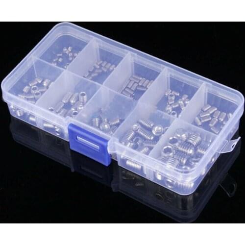 200pcs/box M3 M4 M5 M6 M8 stainless steel base grub screws assortment grub screws Set