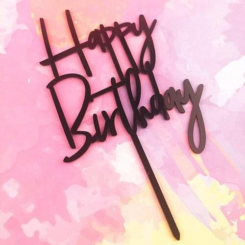3 Colors High Quality Acrylic Happy Birthday Cake Topper Party Supplies Boy Girl Cake Decorations Kids Favors Baby Shower