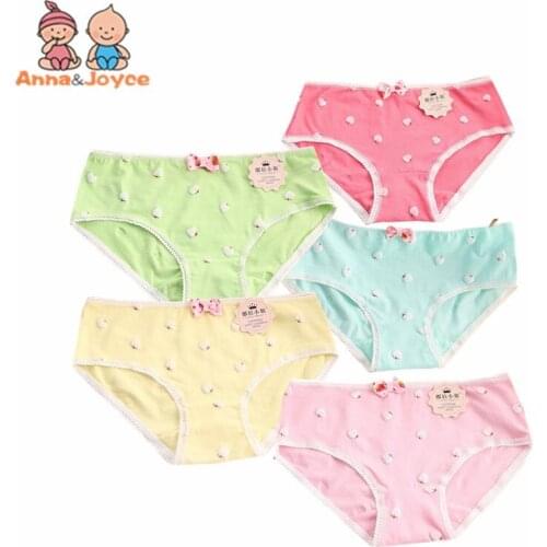 4Pcs/Lot Young Girl Briefs Candy Colors Girls Panties for Teenage Kids Underwear Pants Underpants 9-20T