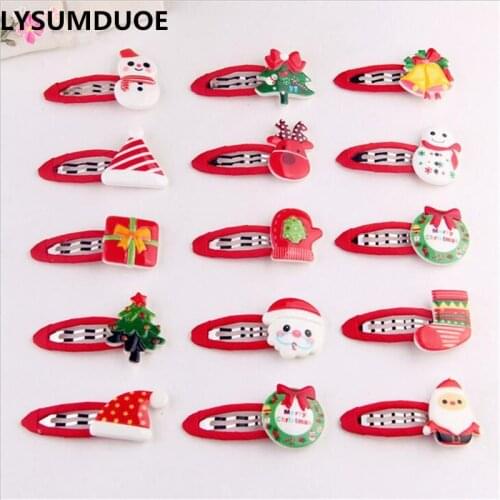 Fashion Princess Hairpin Hot Xmas Hair Clip Girl Hair Boutique Christmas Bow Gift Hair Accessories Hairpin Barrette 4Pcs Hairpin