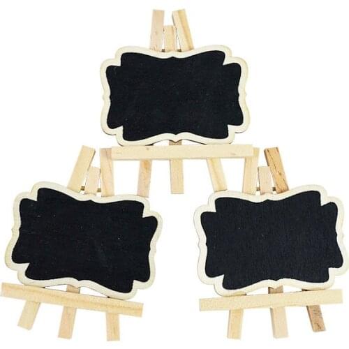 5Pcs Mini Wooden Blackboard Chalkboard Chalkboard Table Number For Wedding/Birthday/Festival Party Decor DIY Message Board Sign