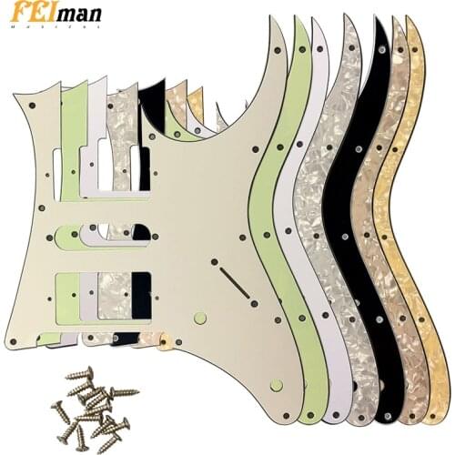 Pleroo Guitar accessories pickguard with 10 screws suit for Japan MIJ Ibanez RG350 EXZ Guitar Humbucker HSH Pickup Scratch Plate