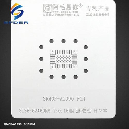 Amaoe BGA Stencil Reballing For SR40F-A1990 FCH Rework Heat Template Square Hole Solder Ball Tin Plant Net 0.15MM