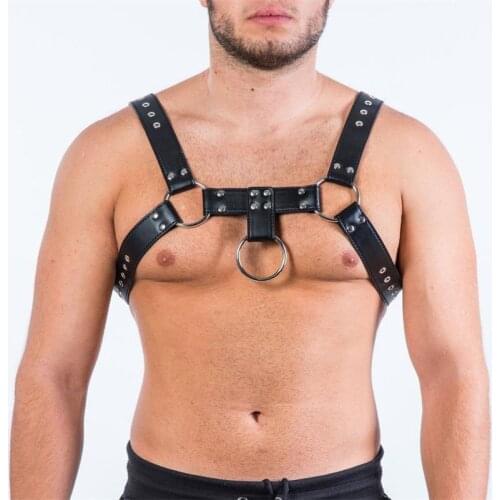 BDSM Leather Lingerie Sexual Chest Harness Men Fetish Gay Bondage Clothing Body Harness Belts Strap Rave Gay Costumes for Sex