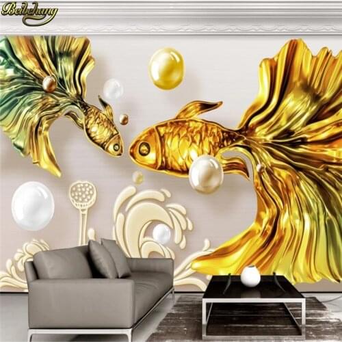 Beibehang Custom wallpaper mural stereo relief guppies 3D TV background wall papel de parede wall papers home decor