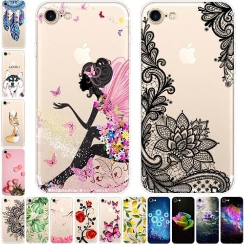 For iPhone 4 4s 5 5s SE 6 6s Case TPU Silicone Soft Cartoon Clear Case for iPhone 7 8 6 5 SE 4 4s S Phone Cover Transparent Case