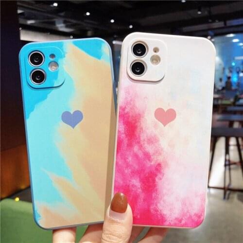 Original watercolor Lens protective soft phone case for iphone 12 Pro Max MiNi 11 Pro Max X XR XS Max 7 8 plus SE 2020 cover