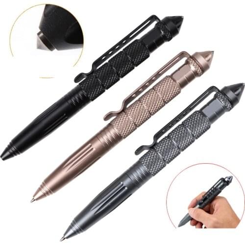 DHL 200PCS Tactical Pens EDC Aluminum Glass Breaker Self Defense Tactical Survival Pen Multi-function Camping Writing Tool