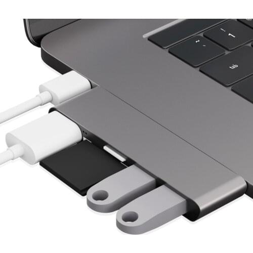 USB Type C Hub for MacBook 12 Inch USB-C Dock Adapter with SD/TF Reader Slot for Mac Book Pro USB C HUB