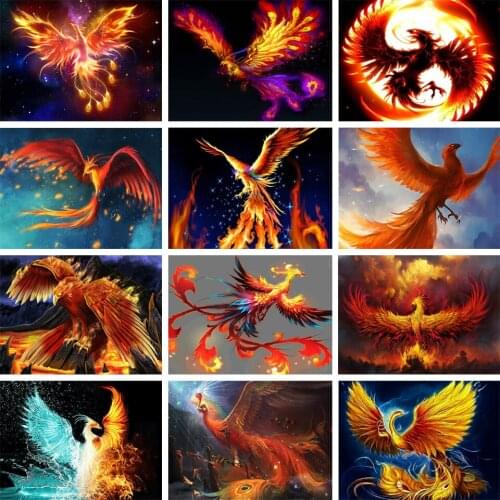 5D DIY Fire Phoenix Diamond Painting Rhinestone Picture Full Diamond Embroidery Gift Mosaic Painting Animal Home Decoration Kit