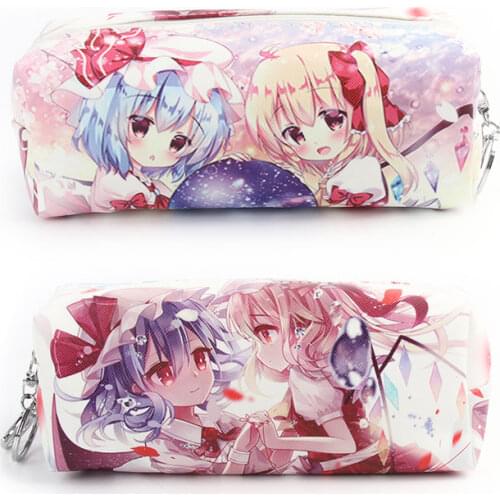 Anime TouHou Project Zipper Cosmetic bag Hakurei Reimu Character Pen Pouch Travel Makeup Bag Pencil Case