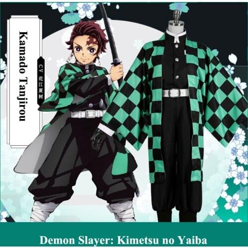 Demon Slayer: Kimetsu No Yaiba Tanjirou Kamado Cosplay Costume Stock
