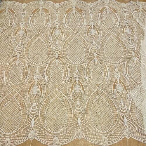 Bead sequin embroidery fashion fabric making wedding cloth DIY clothing material curtain tablecloth fabric