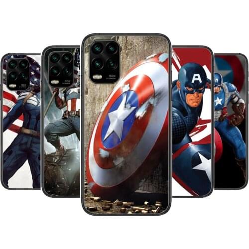 Captain America cartoon Phone Case For XiaoMi Redmi Note 10 9S 8 7 6 5 A Pro T Y1 Anime Black Cover Silicone Back Pre