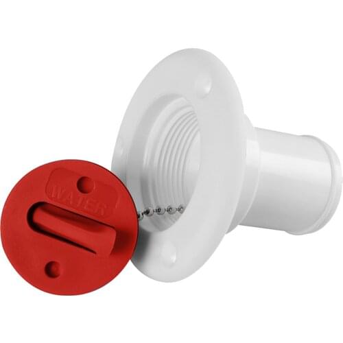 Nylon Fuel Gas Petrol Deck Filler with Red Cap Flush Mount for 38mm 1.2'' Hose Boat Tank Deck Fill